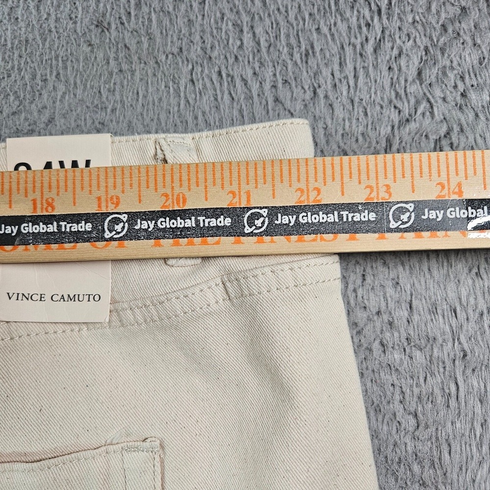 $109 NWT Vince Camuto Jeans Women 24 W Ankle Stretch Beige Raw Hem - Picture 10 of 13
